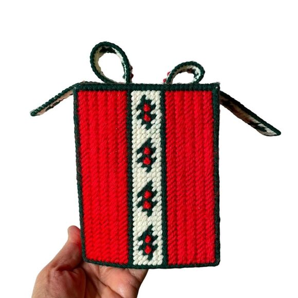 Hand Crafted Other - Christmas handmade cross stitch tissue box cover